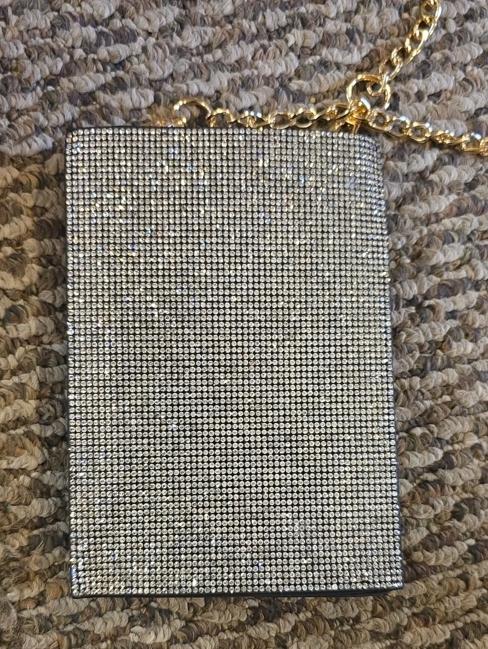 Elegant Crystal Phone Or Jewrey Crossbody - Gold & Silver